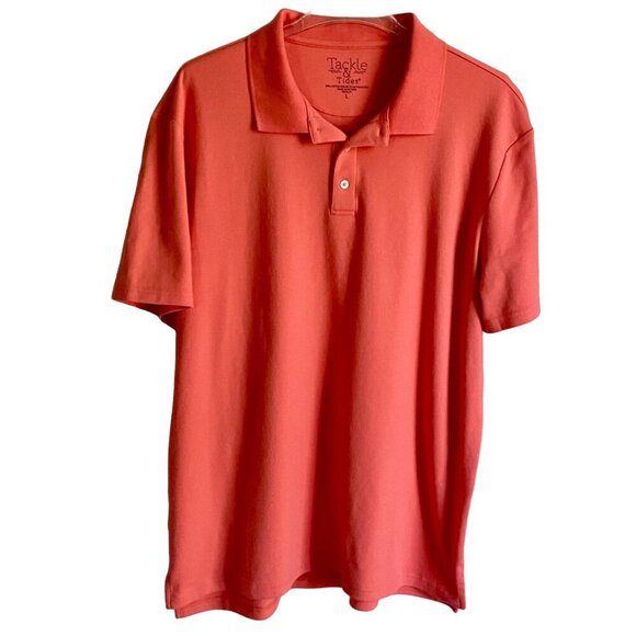 Tackle & Tides Orange Short Sleeve Polo Shirt Men's Large - Picture 1 of 10